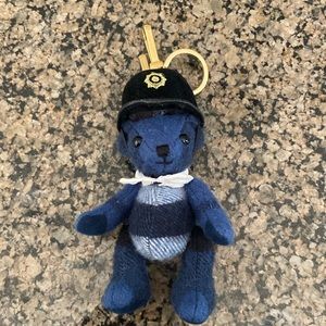 Burberry Cashmere Check Police Thomas Bear Charm Cadet Blue